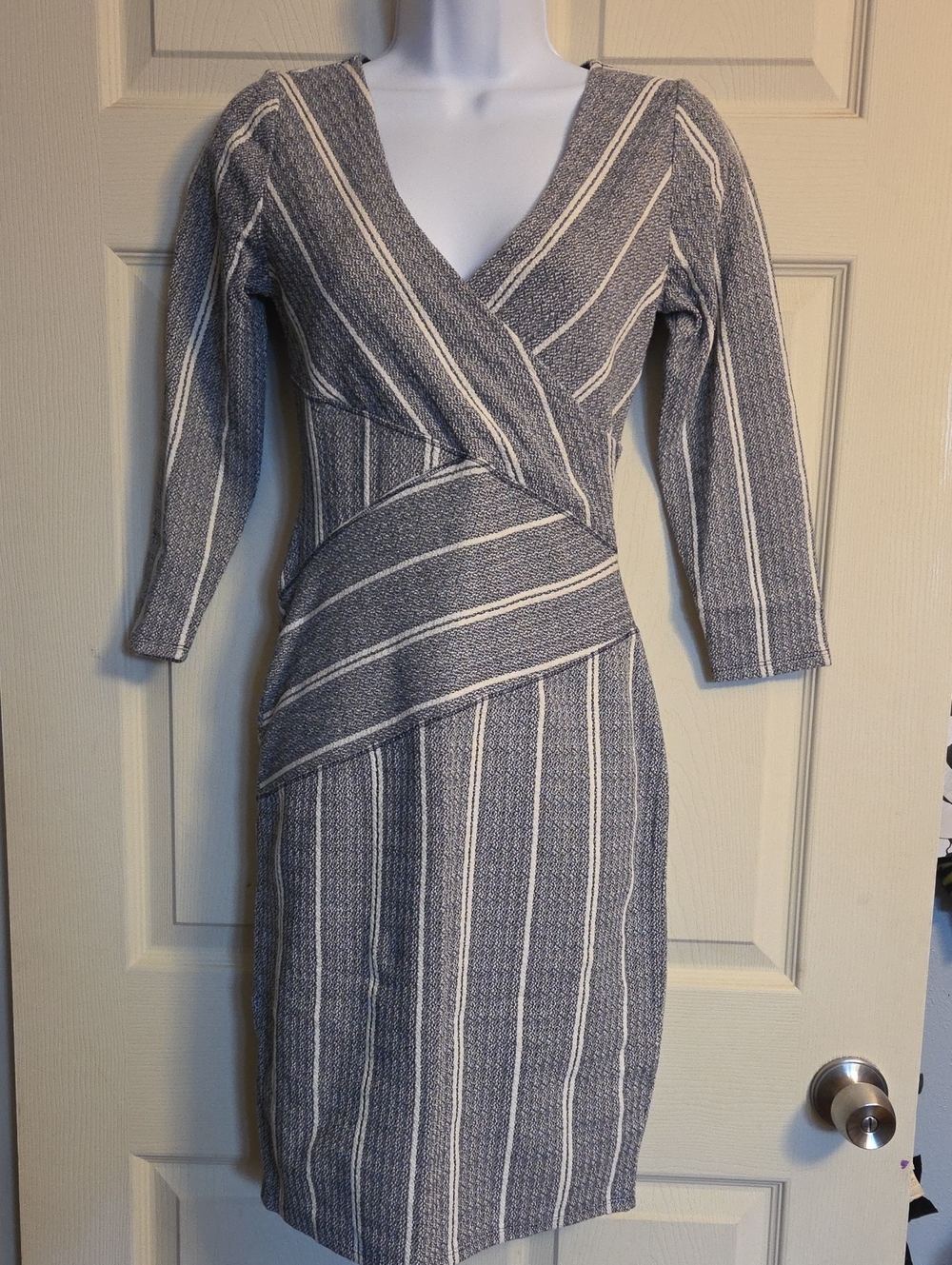 Anthropologie Maeve Striped Faux Wrap Dress Size XS